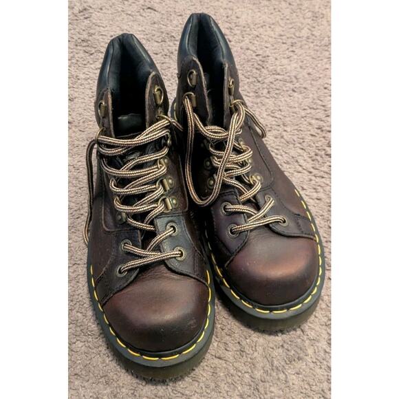 Dr Martens 9728 Bark Grizzly Brown Leather Chunky Hiking Boots Men\'s 8 Women\'s 9 main image 5